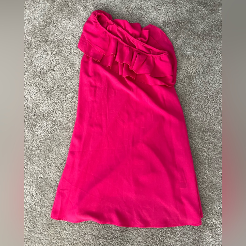 SHEIN Fuchsia One Shoulder Ruffle Dress - Picture 3 of 6